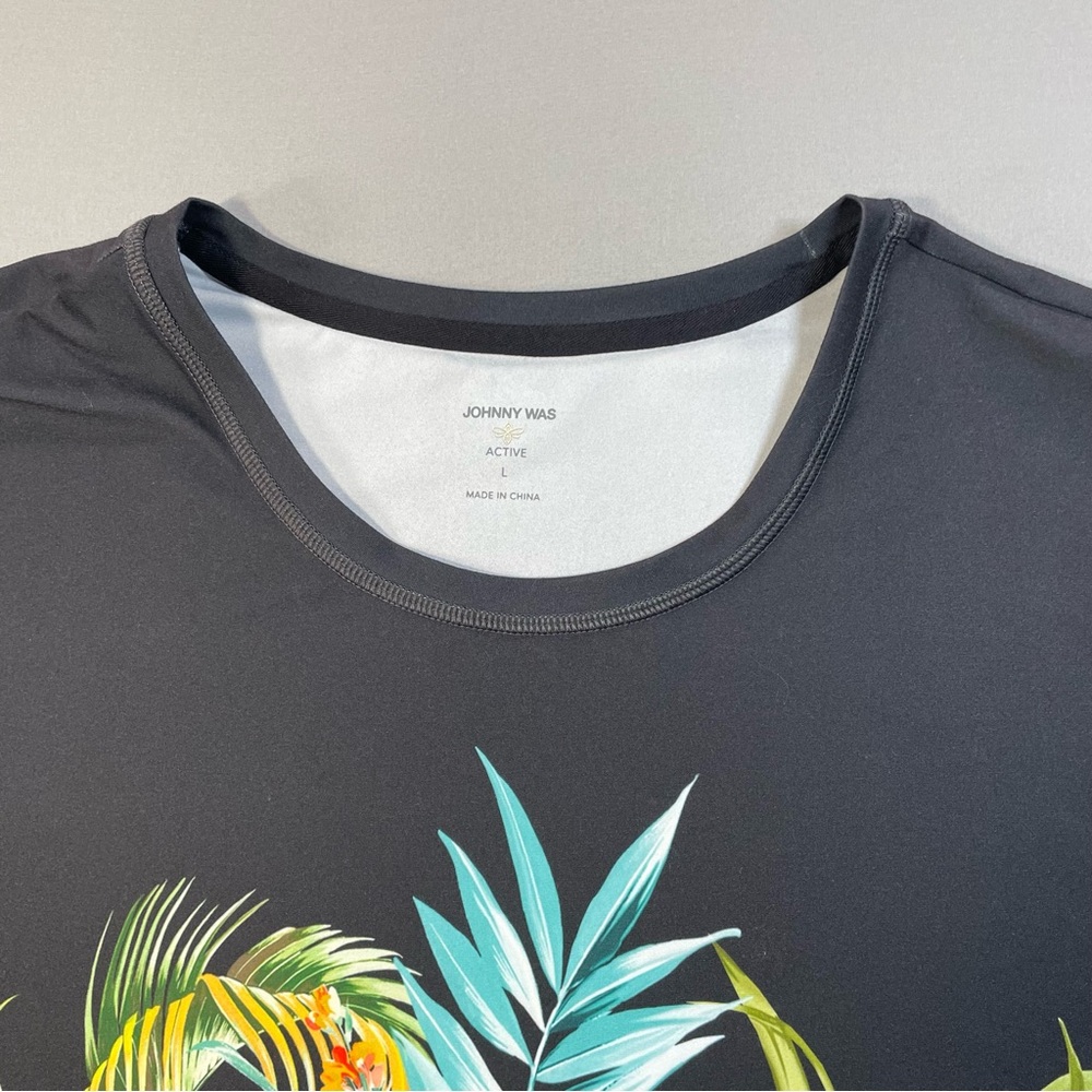 Johnny Was Bee Active Short Sleeve Step Hem Tee, Floral, Cropped - Womens Large - Picture 5 of 16